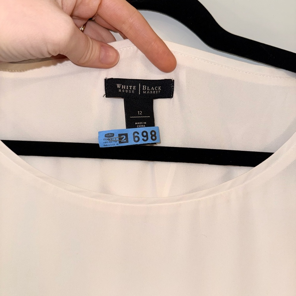 White House Black Market Cream Layered Blouse – Size 12 - Picture 2 of 6